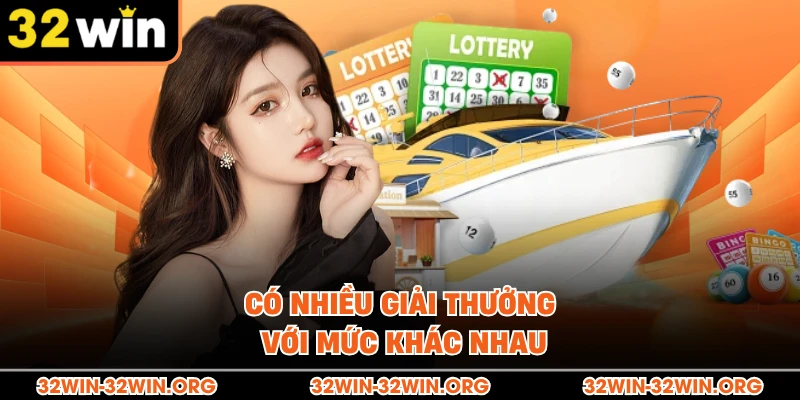 Có nhiều giải thưởng với mức khác nhau