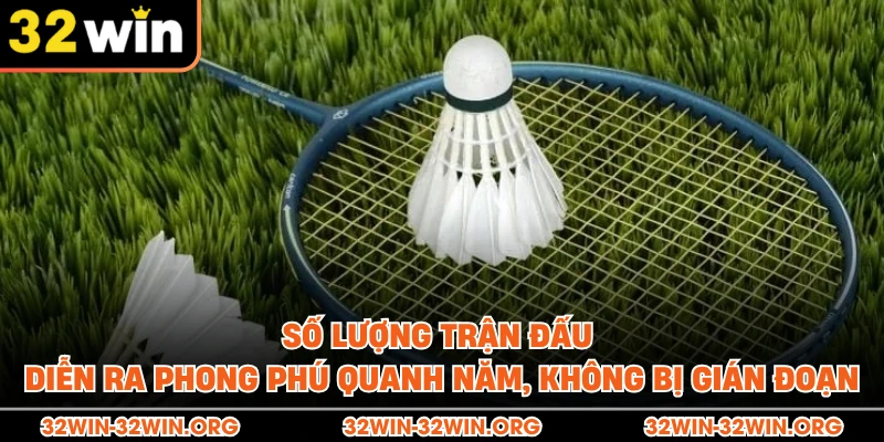 Số lượng trận đấu diễn ra phong phú quanh năm, không bị gián đoạn 